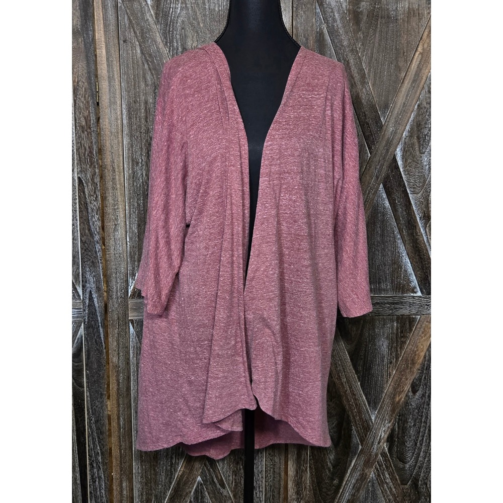 LuLaRoe Joy Cardigan Vest Mauve Pink Heathered Open Front High Low Hem‎ Womens M
